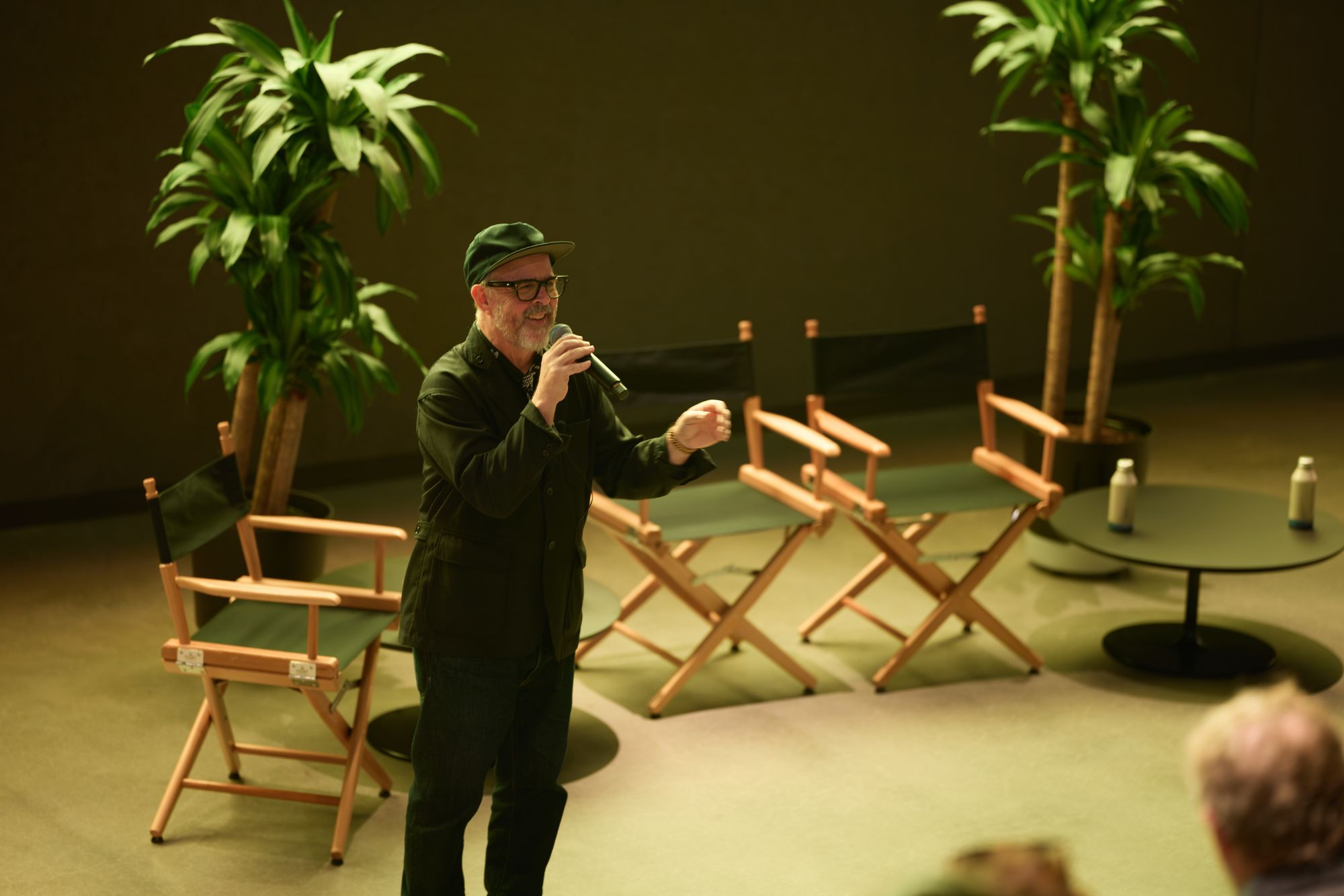 Gary Hustwit speaks to the crowd.